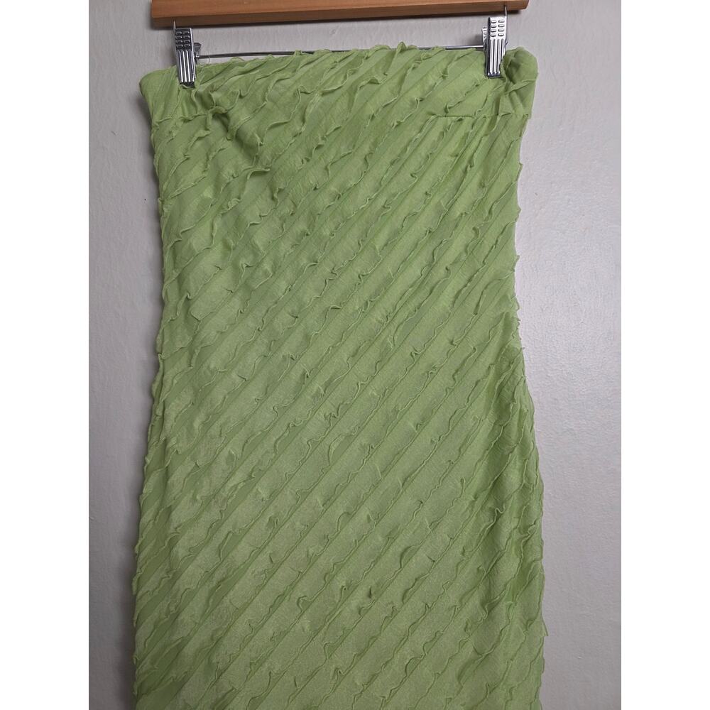Lulus Faelyn Light Green Strapless Ruffled Midi Dress - Wedding Guest - Small - Picture 6 of 10